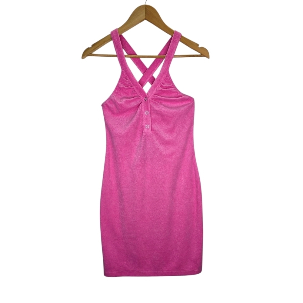 Nwt Fashion Nova Taysia Terry Cloth Mini Dress Color Pink Size Large